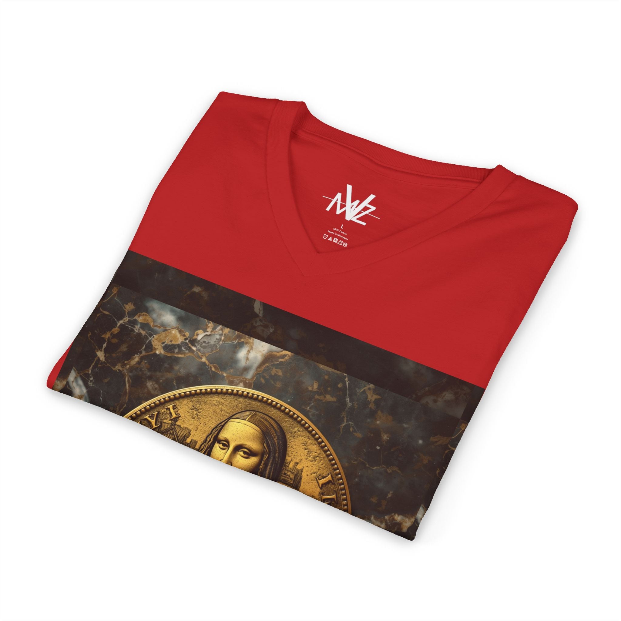 Mona Lisa Coin V-Neck T — VMuViZVintage