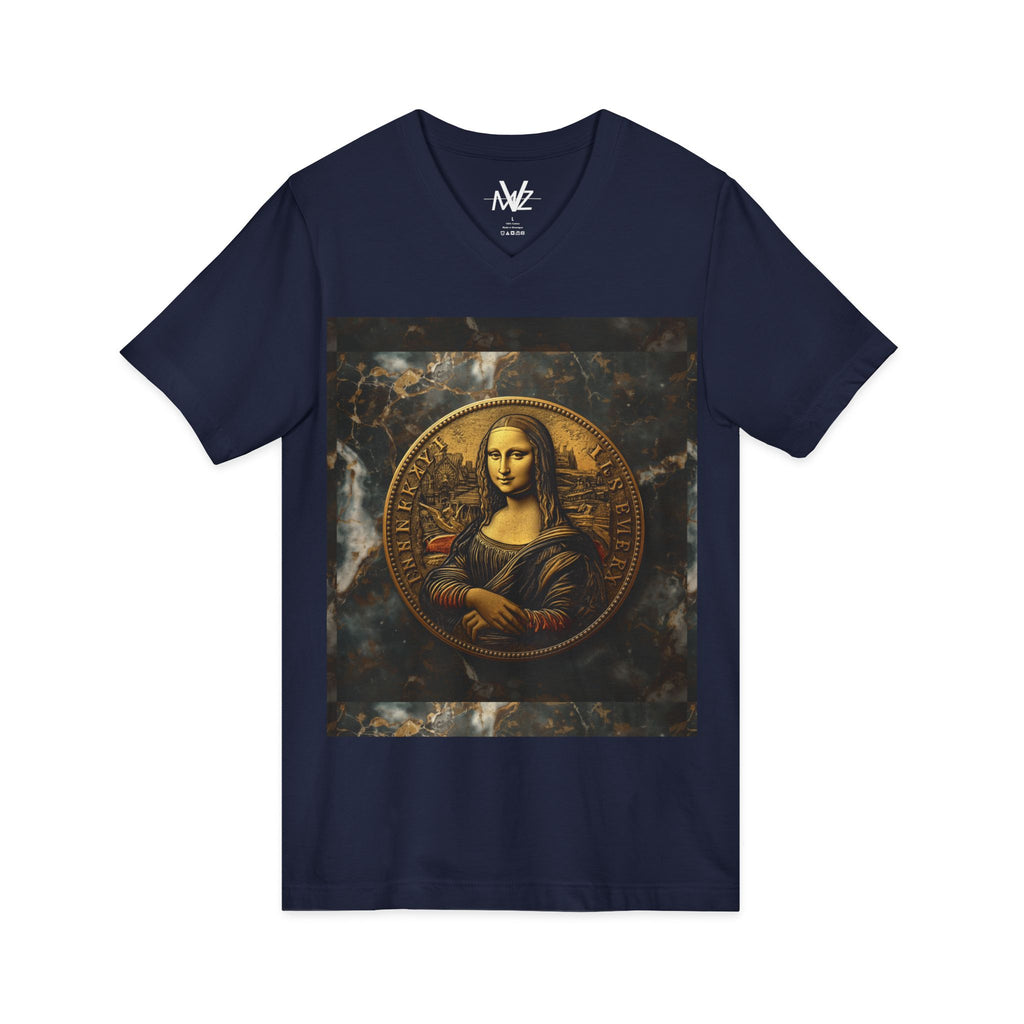 Mona Lisa Coin V-Neck T — VMuViZVintage