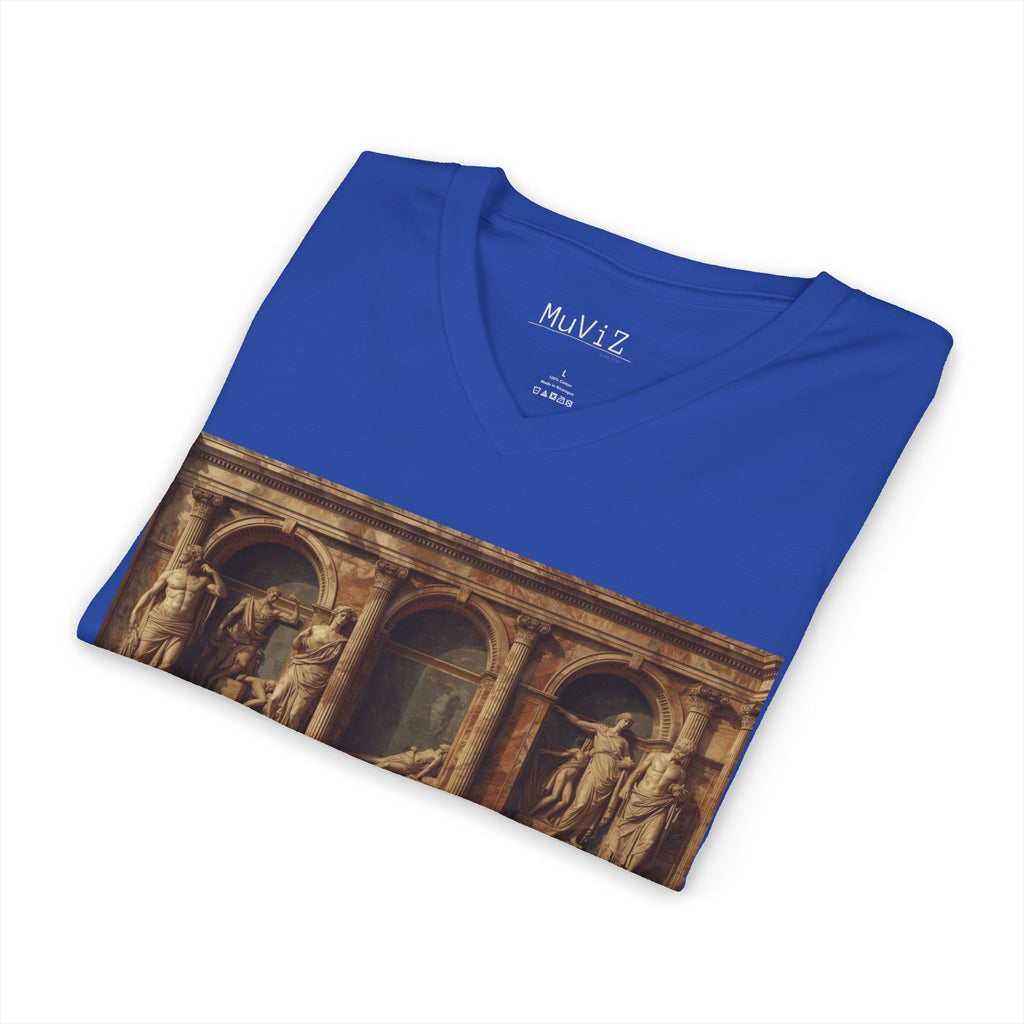 V-Neck Tee — Classical Renaissance roman temple Relief Art