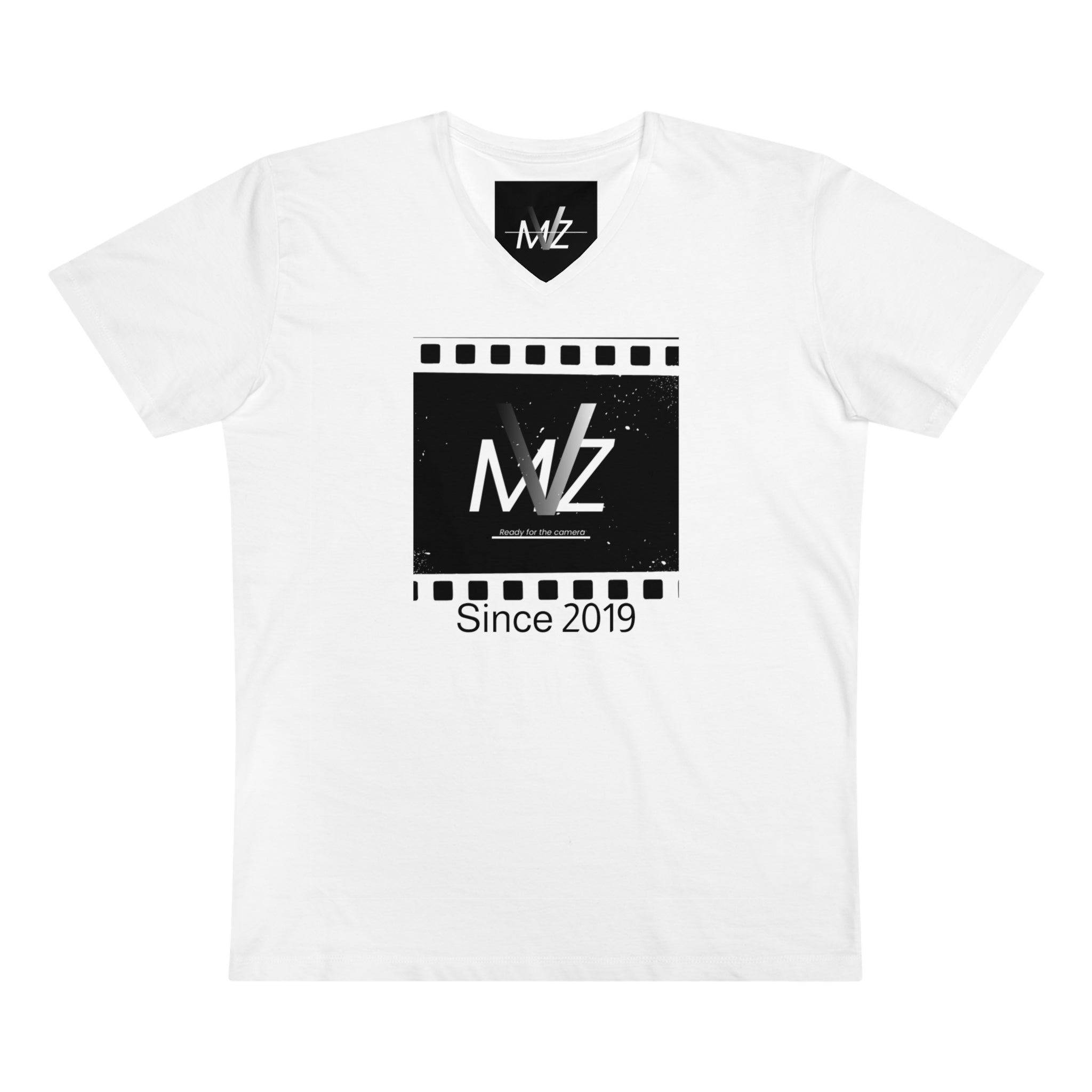 Presenter V-Neck T-Shirt — “Ready for Cameras” Film Logo Tee