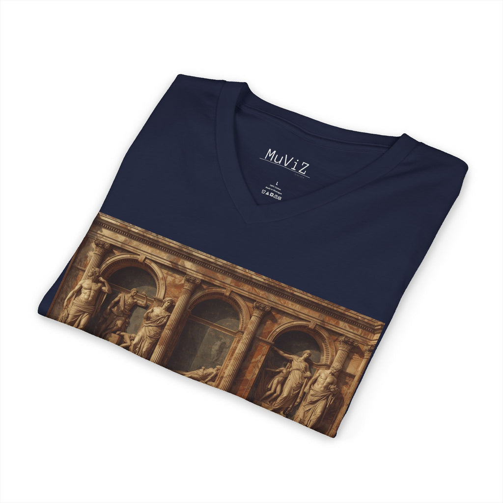 V-Neck Tee — Classical Renaissance roman temple Relief Art