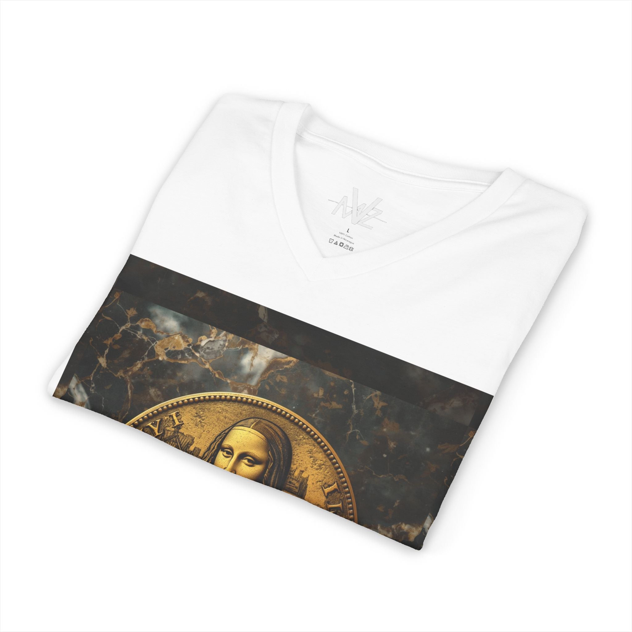 Mona Lisa Coin V-Neck T — VMuViZVintage